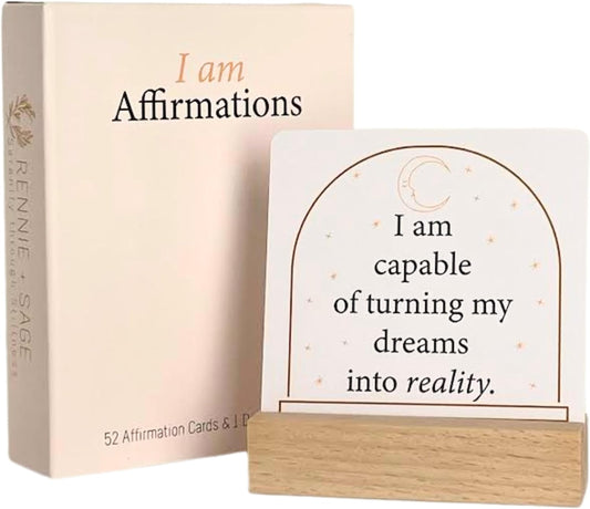 Positive Daily Affirmation Cards with Display Stand